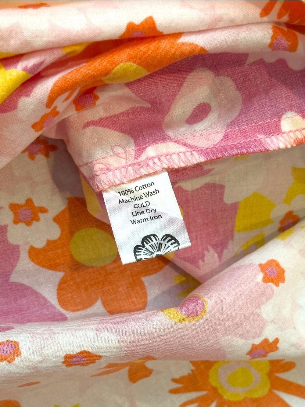 Lesley Evers Willow Short Sleeve Tunic Top Pink/Yellow/Orange Garden Floral Med - Picture 4 of 6
